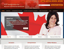 Tablet Screenshot of icpimmigration.com